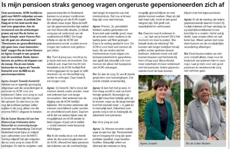 Screenshot van het artikel (gevonden op Facebook)