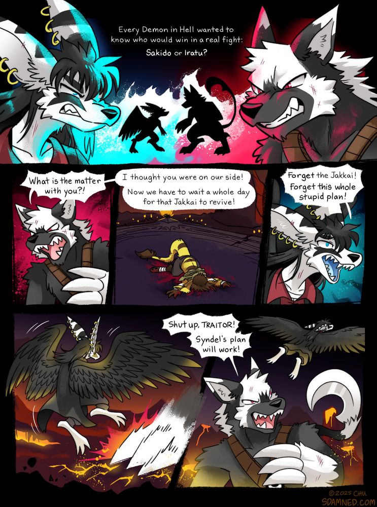 Every Demon in Hell wanted to know who would win in a real fight: Sakido or Iratu?  Iratu: What is the matter with you?!  Iratu: I thought you were on our side! Now we have to wait a whole day for that Jakkai to revive!  Sakido: Forget the Jakkai! Forget this whole stupid plan!  Iratu: Shut up, TRAITOR! Syndel's plan will work!