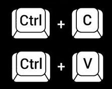 an image showing the keystroke combinations used to copy/paste, ctrl-c ctrl-v