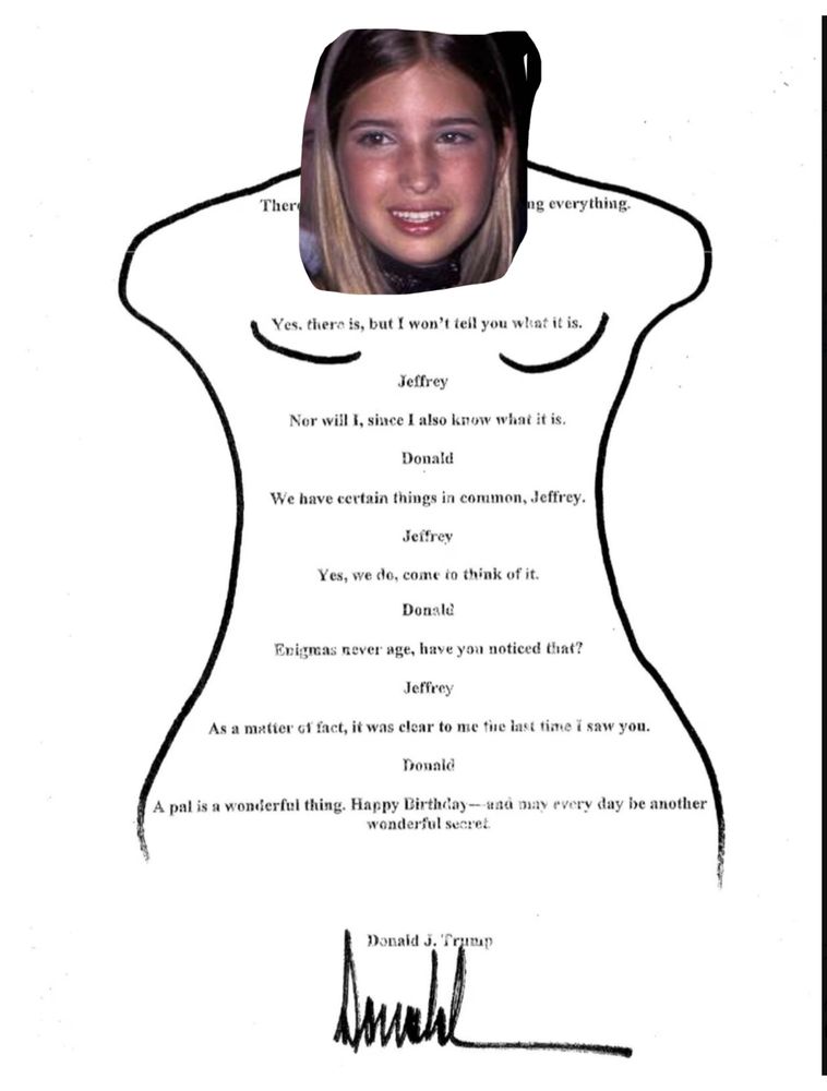 Epstein‘s birthday card from Trump. 