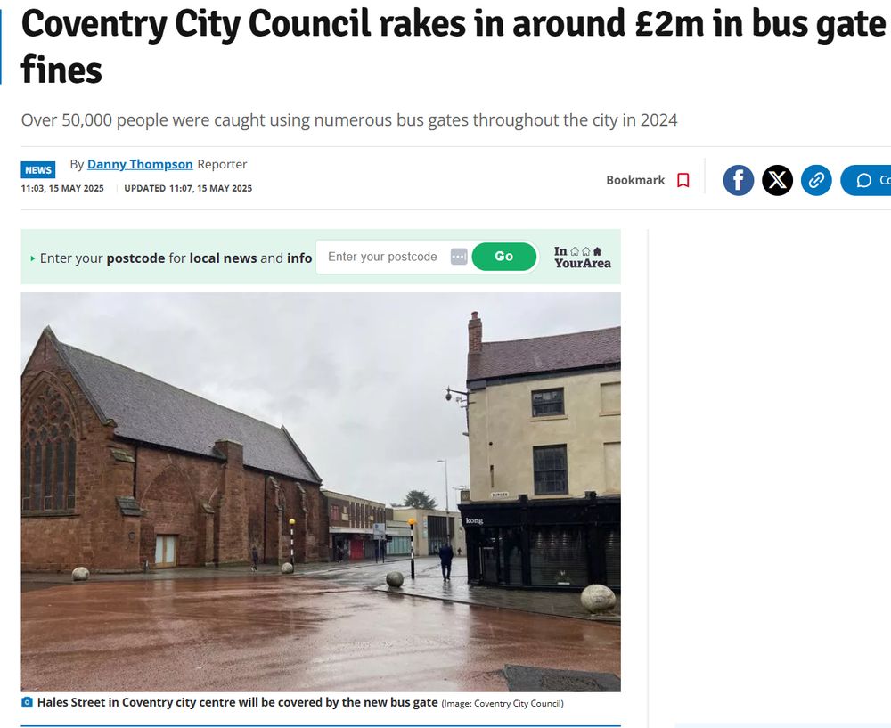 Coventry City Council rakes in around £2m in bus gate fines