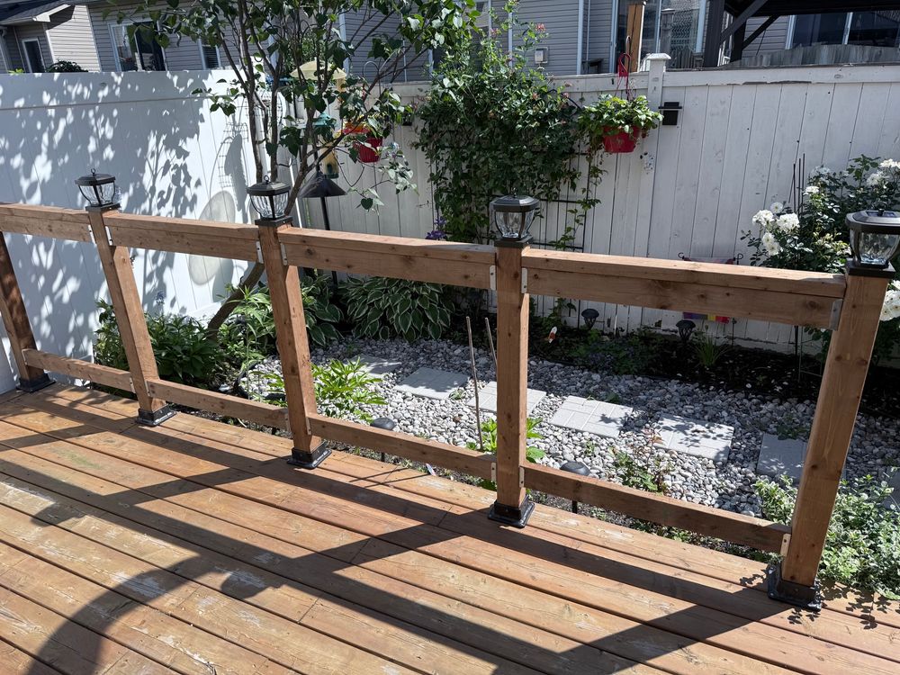 Railing over deck