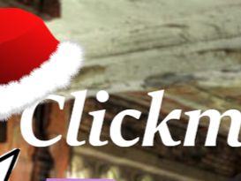 The word "Clickmas" is written and there's a small drawn Santa hat on the letter C