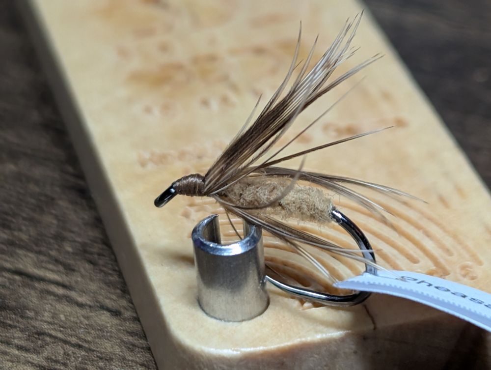 A pheasant kebari with tan body