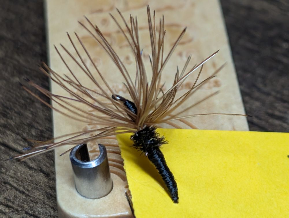 A pheasant and peacock kebari with thread body