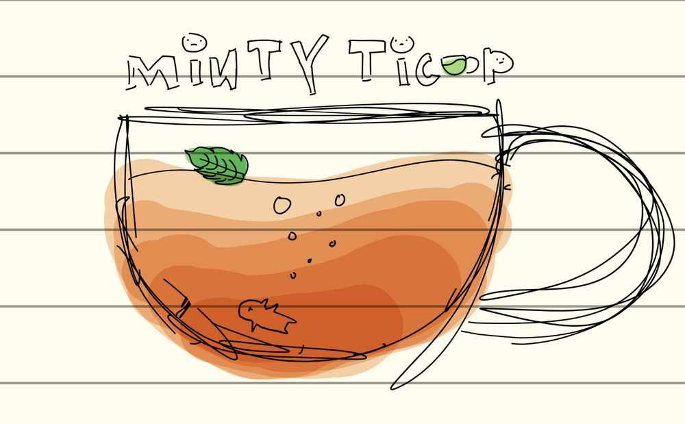 The first version and final rough draft of my new logo because I can't sit up and focus right now.