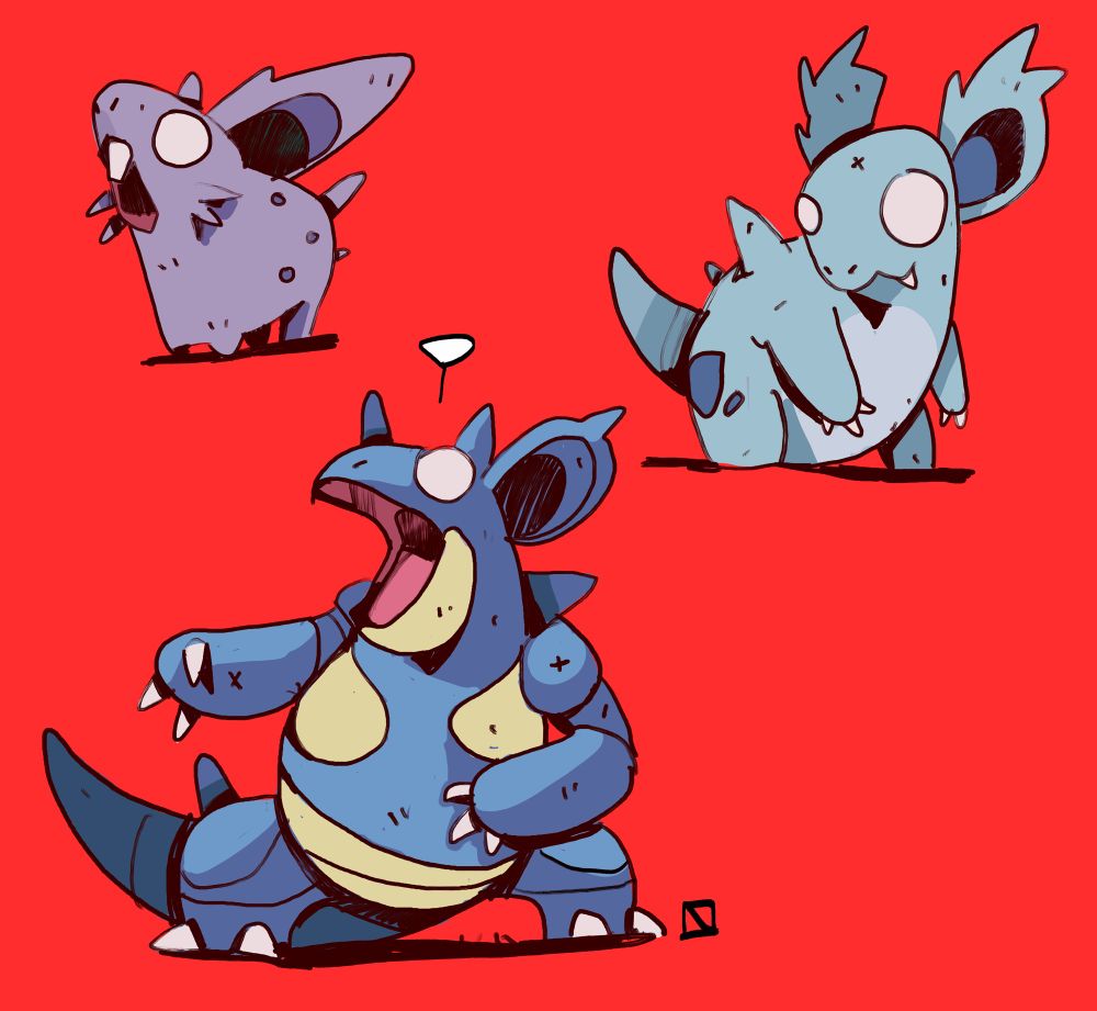 Drawings of Nidoran , Nidorina & Nidoqueen
