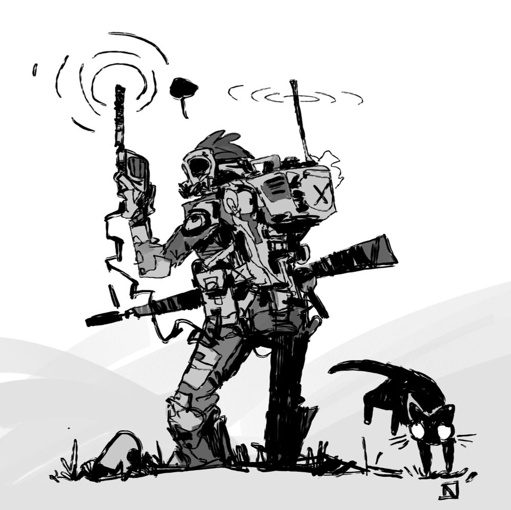 Dillon & cat, surviving the post apocalypse one can of tuna at a time.