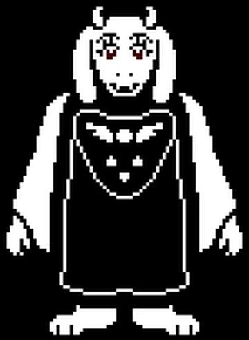 Toriel from Undertale. A white goat-like monster with a friendly demeanor.