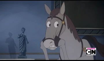 Fred (the horse) from Over the Garden Wall as taken from the Over the Garden Wall wiki. A cartoon grey horse.