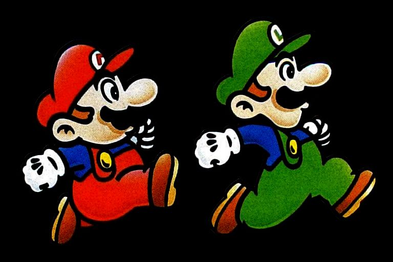 Mario & Luigi as seen in the Super Mario Bros. 2 (USA) manual
