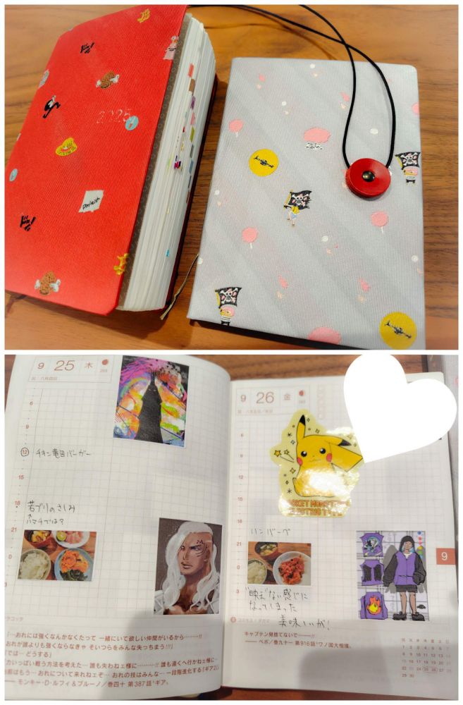 ほぼ日手帳。今年のと来年の。
デコ前の日記。