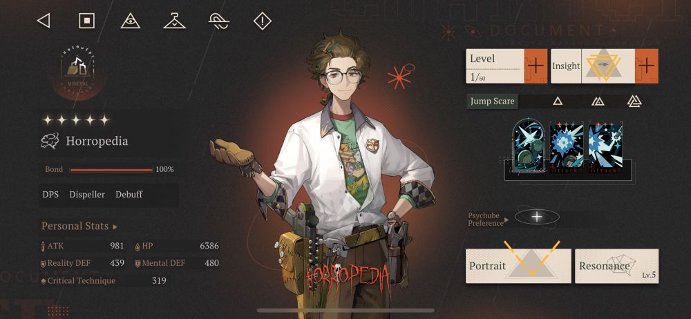 Reverse 1999 character - Horropedia 5-star mineral type, i have all 5 of his portraits now but no Barcarola..