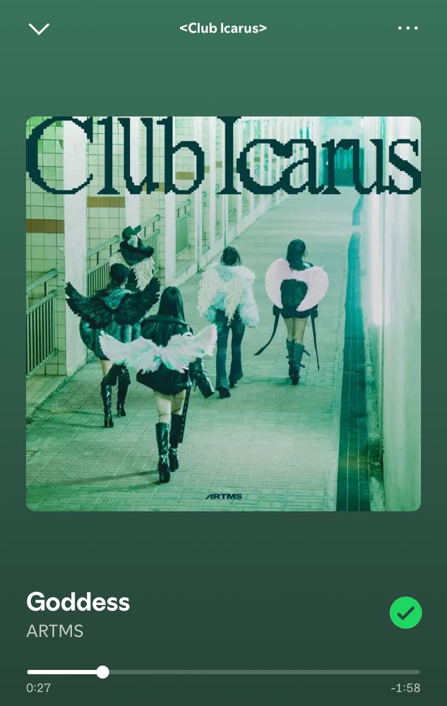 Spotify screenshot of the song Goddess by Artms