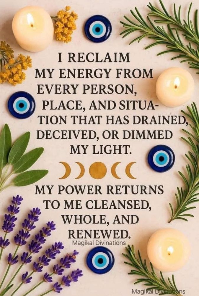 My power returns to me cleansed, whole, and renewed...