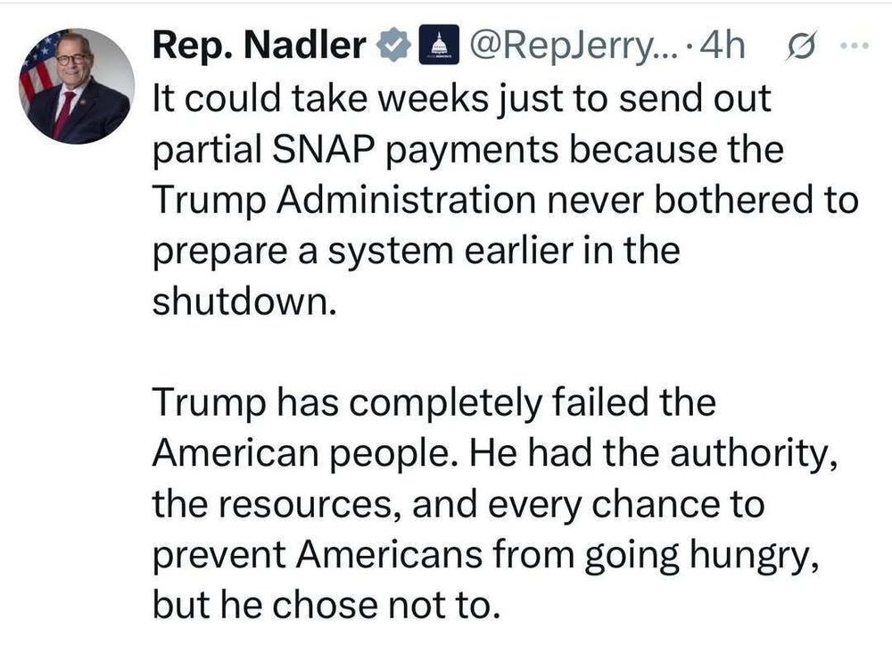 Jerry Nadler truth-telling.  Trump has completely failed us.