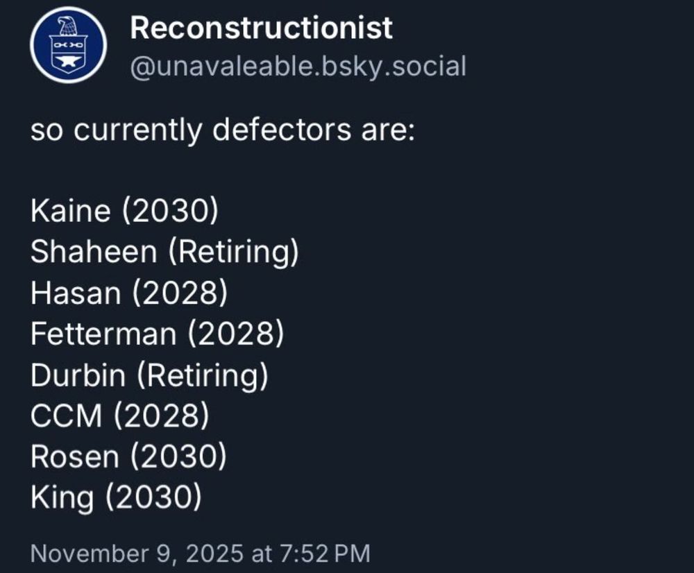 The 8 Democrat defectors are NOT up for election nest year.