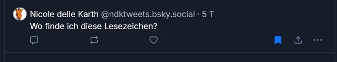 Screenshot des Postings, in dem das Symbol für das Lesezeichen bereits markiert wurde und es somit blau leuchtet.