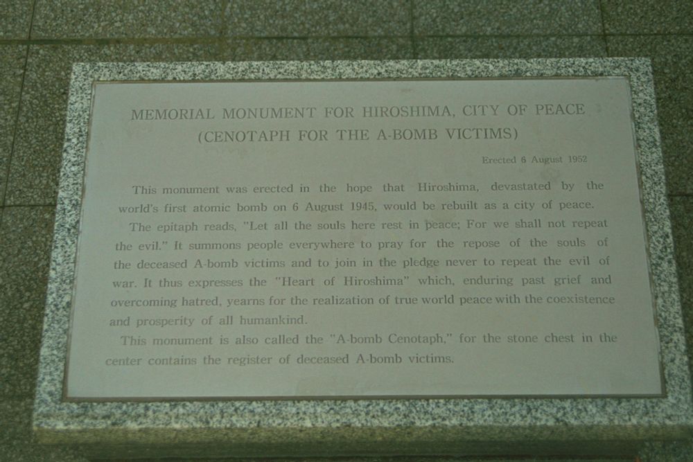 Memorial monument for Hiroshima.