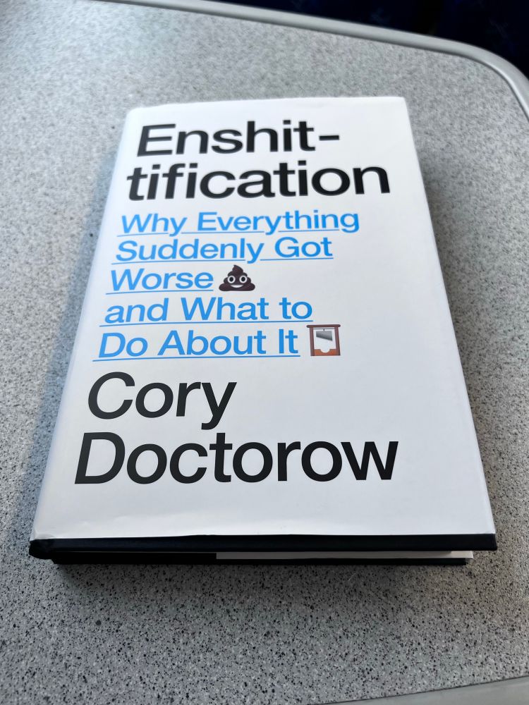 Cover of Cory Doctorow’s book Enshittification.
