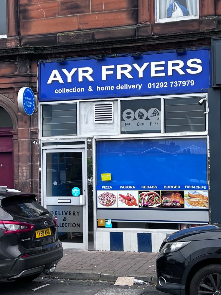 A chip shop in Ayr with the punningly titled name Ayr Fryers 