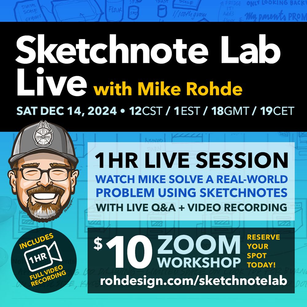 Sketchnote Lab Live, Sat Dec 14, 12 CST $10 Zoom Workshop
