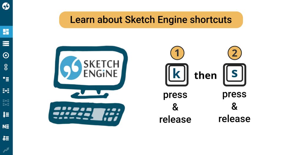 Sketch Engine supports keyboard shortcuts.