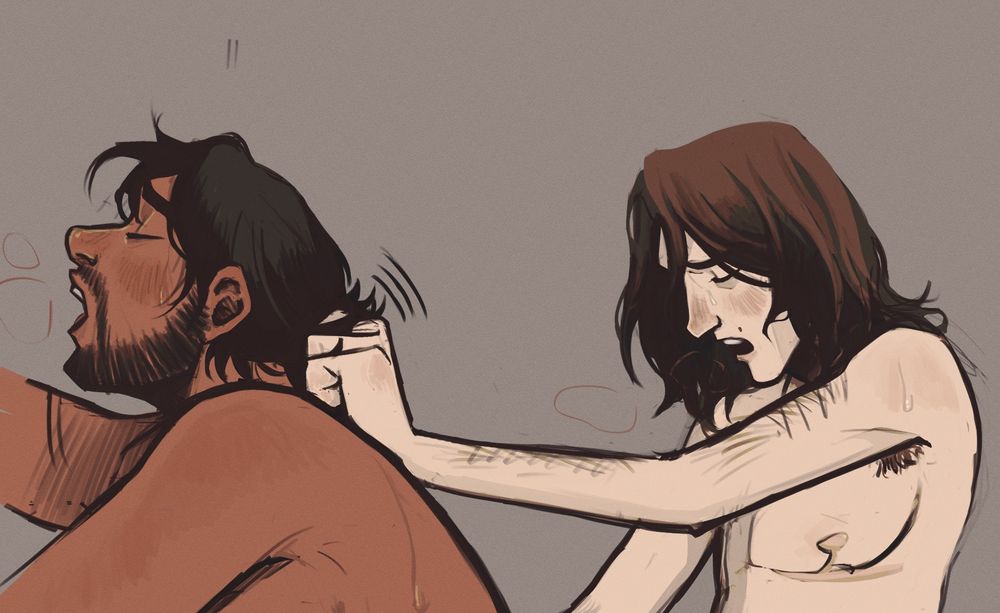 Nsfw jayvik sketch. Jayce taking it from behind while Viktor is gripping his hair.