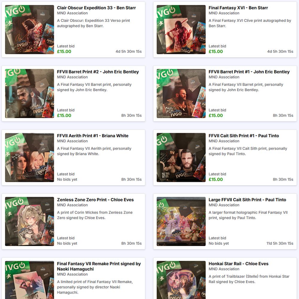 Auction items ending tonight