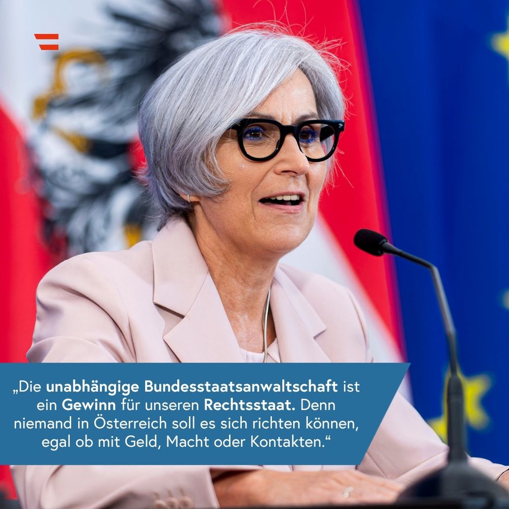 Justizministerin Anna Sporrer beim Foyer nach dem Ministerrat am 09.07.2025 im Parlament. Copyright: BKA