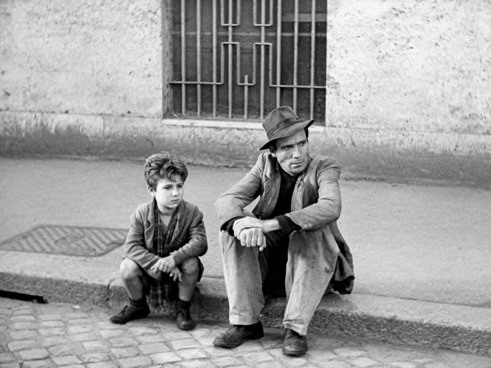 A scene from the film, Bicycle Thieves.
