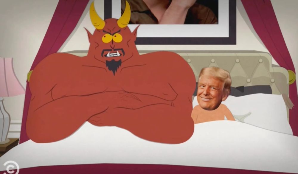 Donald Trump is bed with Satan on the season premiere of South Park.