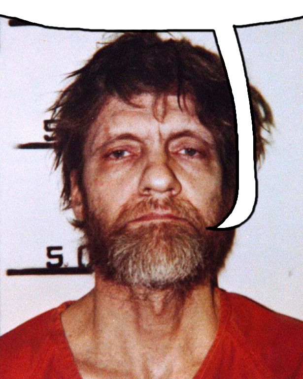 The Unabomber with a speech bubble