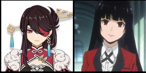 Beidou (Genshin Impact) y Jabami Yumeko (Kakegurui)