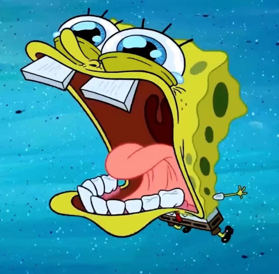Meme of SpongeBob screaming 