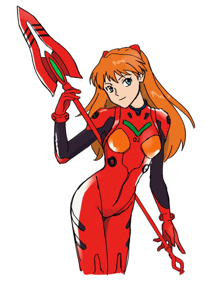 A drawing of Asuka from Evangelion