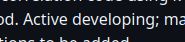 Screenshot of a github repo description's partial text saying "Active developing"