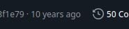 Screenshot of a github repo's last commit, which was 10 years ago.