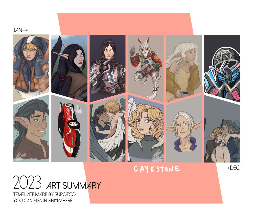 2024 art summary. featuring multiple apex fanarts, oc work, and even a car