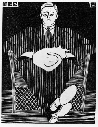 Seated Man with Cat on His Lap