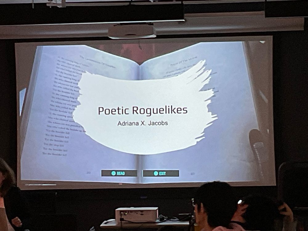 Title slide: Poetic Roguelikes (Adriana X. Jacobs)
