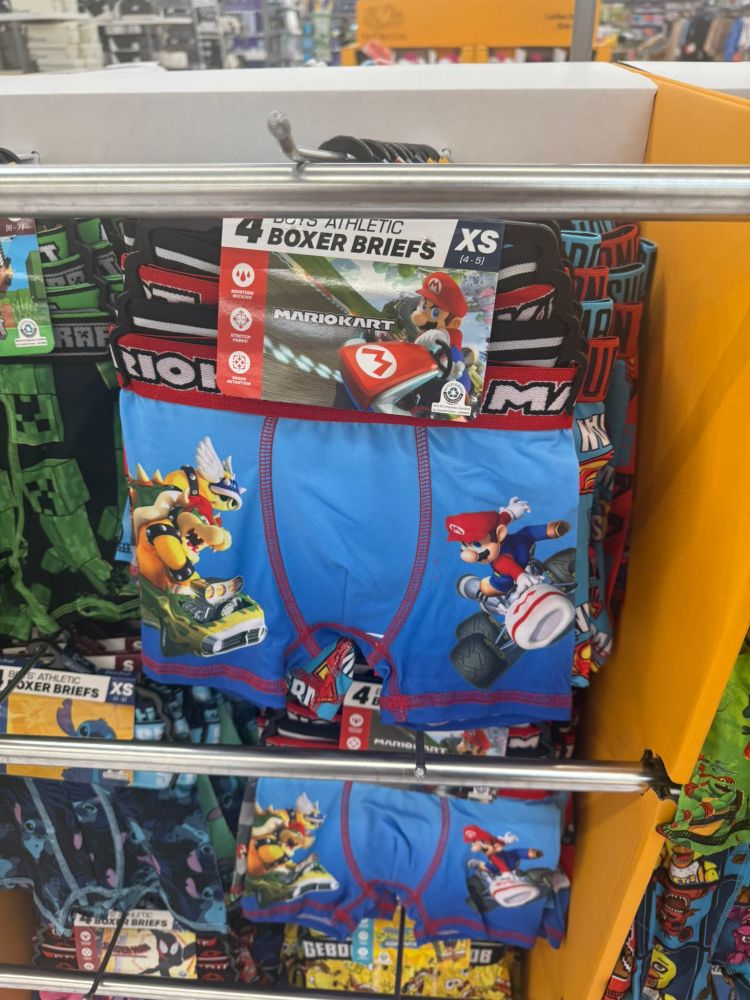 Extra small Mario Kart boxer briefs 