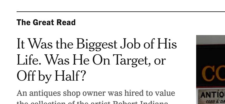New York Times headline reads "It was the biggest job of his life. Was he on target, or off by half?"