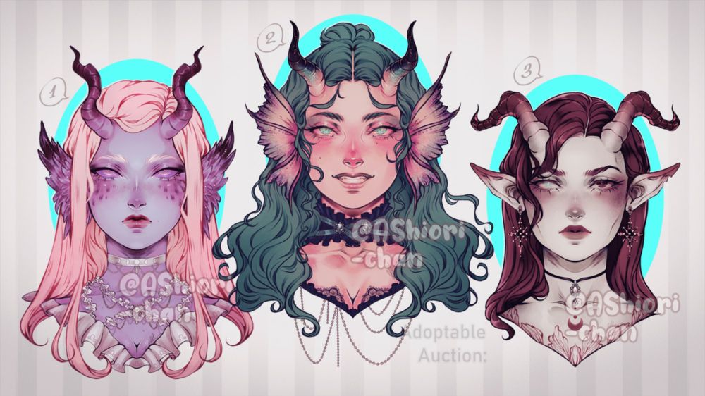 [OPEN] DnD Adoptable auction set 5 by AShiori-chan on DeviantArt