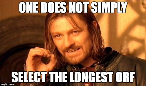 Boromir Meme: One does not simply select the longest ORF