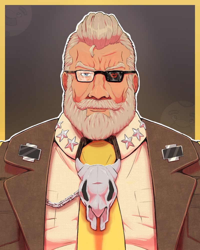 Bust of Goldlewis Dickinson from Guilty Gear Strive
