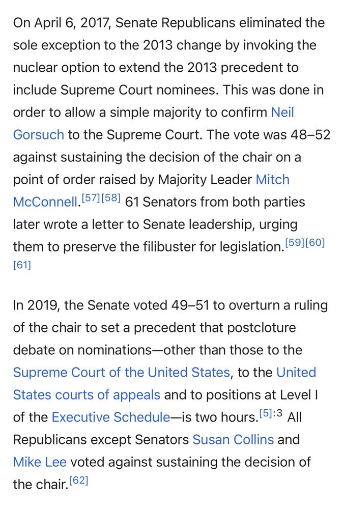 Republicans removed the filibuster for Supreme Court justices