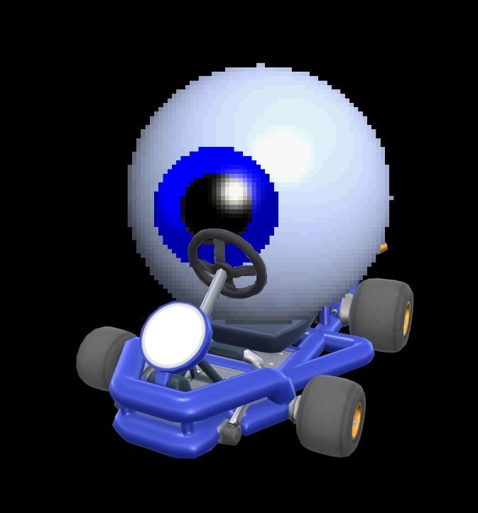 Mr. I in a kart