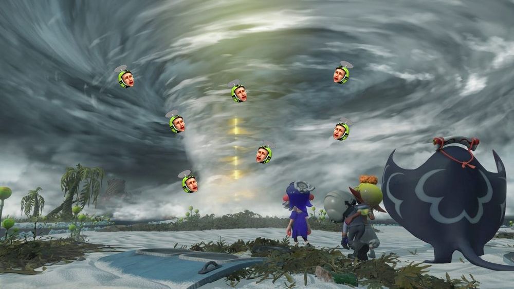 A screenshot of Splatoon Raiders with Face Raiders enemies added to it