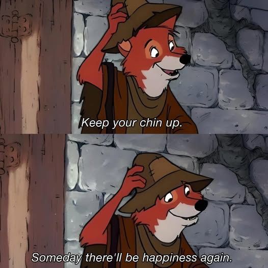Disney's ROBIN HOOD from the 70s, when Robin Hood and Maid Marian were foxes with strange but equally powerful sexual magnetism; the kind of shit you'd never get to make today because it would be stuffed with winky jokes for parents referencing pop culture, instead of being what it should be, which is about animal freedom fighters who fuck; this was always one of my favorite animated Disney movies from when I was real little, and my mom said I would sit and watch the whole thing and then rewind the tape and watch it again; one time I was fidgeting with buttons on the VCR (hello, undiagnosed autism and ADHD) and accidentally taped *over* part of the movie with what was on channel 3 at the time, which was an episode of JEOPARDY!, so a small clip of the final battle cut away to Final Jeopardy before switching back to the movie; this is another of those memories whose circumstances feel all but impossible to describe to a young person today